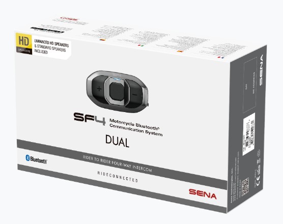 Sena SF4 DUPLA CSOMAG HD-hangszórókkal, 4-résztvevős Bluetooth kapcsolat